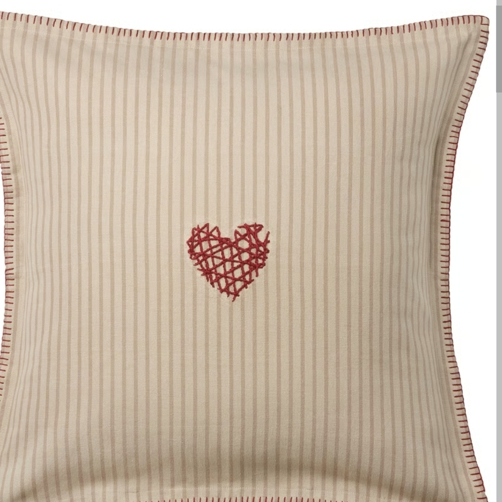 MÄVINN Cushion cover, beige red/heart, 20x20 " from Ikea.
